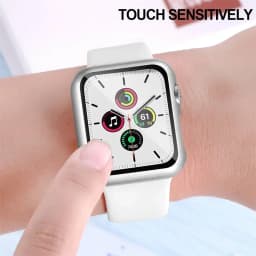 Glass+Case+Strap For Apple Watch band 44mm 40mm 45mm 41mm 38mm 42mm Silicone watchbands bracelet iWatch series 8 9 7 6 5 4 3 SE
