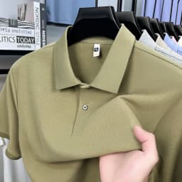 Classic Men Short Sleeve Polo Shirt 100% Mercerized Cotton Breathable Summer Golf Business Casual Athletic Tops