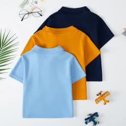 1/3 Pack Children's Solid color POLO Shirt Boy Handsome Fashion T-shirt Lapel Comfortable Half Sleeve Girl Joker Short Sleeve