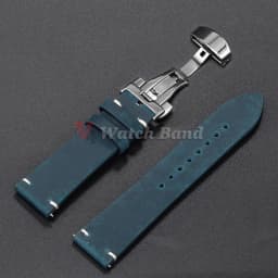 Stitching Cowhide Strap for Omega 18/19/20/21/22/24mm for Wrist Bracelet for Seiko Vintage Leather Watch Band Butterfly Buckle