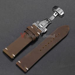 Stitching Cowhide Strap for Omega 18/19/20/21/22/24mm for Wrist Bracelet for Seiko Vintage Leather Watch Band Butterfly Buckle