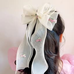 Korean Children's Braided Hairpin Embroidered Floreal Hair Accessories Princess Girl Ponytail Headdress Top Clip For Kids