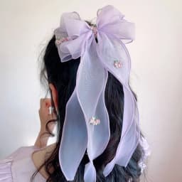 Korean Children's Braided Hairpin Embroidered Floreal Hair Accessories Princess Girl Ponytail Headdress Top Clip For Kids