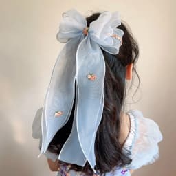 Korean Children's Braided Hairpin Embroidered Floreal Hair Accessories Princess Girl Ponytail Headdress Top Clip For Kids