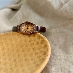 1pc Vintage Casual Elegant Women's Coffee Brown Leather Strap Watch, Fashionable Barrel Shaped Watch Dial With Rhinestone Decor