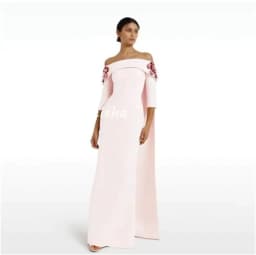 Customized Exquisite Jersey A-line Off-the-shoulder Midi Dresses Prom Dresses Modern Style Pastrol Unisex Chinese Style Formal S