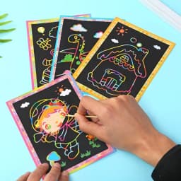 10pcs Children Scratch Painting Toys Art DIY Handmade Cute Cartoon Pattern Brilliant Colors Drawing Toys Kids Birthday Gift TMZ