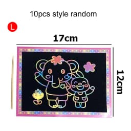 10pcs Children Scratch Painting Toys Art DIY Handmade Cute Cartoon Pattern Brilliant Colors Drawing Toys Kids Birthday Gift TMZ