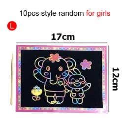 10pcs Children Scratch Painting Toys Art DIY Handmade Cute Cartoon Pattern Brilliant Colors Drawing Toys Kids Birthday Gift TMZ