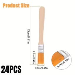 12/24/48PCS Nylon Brushes Short Wooden Handle Art Paint Brushes, Watercolor Brushes Wall Brushes Art Brushes, Cleaning Tools