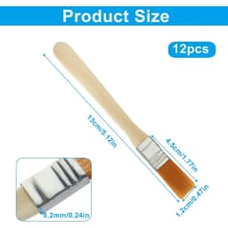 12/24/48PCS Nylon Brushes Short Wooden Handle Art Paint Brushes, Watercolor Brushes Wall Brushes Art Brushes, Cleaning Tools