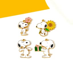 10/20/30Pcs Cute Dog DIY Keychain Metal Handmade for Making Alloy Key Chain Cute Keyring Gift for Fans