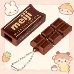 Fidget Toy Simulated Meiji Chocolate Bendy Snap-And-Play Stress Relief Jp Style Keychain Pendant Funny Gifts Creative Gadgets