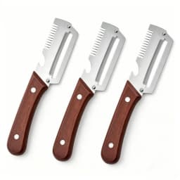 2-in-1 Serrated Peeling Knife Premium Vegetable Peeler With Wooden Handle And Bottle Opener Kitchen Tool