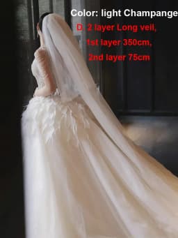 Bling Two Layers Bridal 3.5M Long Wedding Veils Luxury Shiny Glitter Tulle Bride Mesh Veil with Comb Mariage Accessories