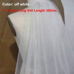 Bling Two Layers Bridal 3.5M Long Wedding Veils Luxury Shiny Glitter Tulle Bride Mesh Veil with Comb Mariage Accessories