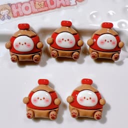 10Pcs Cartoon Pizza Rabbit Fries Flatback Resin Cabochon Scrapbooking Phone Accessories DIY Fake Food Craft Supplies Decoration