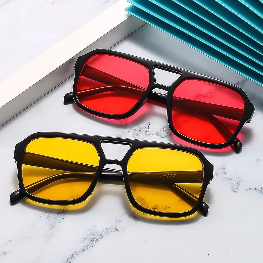 Retro Square Aviation Sunglasses for Women Men Stylish Big Frame Sun Glasses Ins Style Shades 70s Glasses