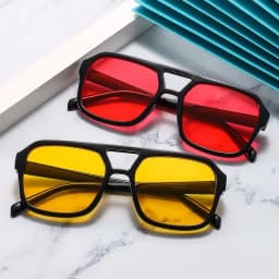 Retro Square Aviation Sunglasses for Women Men Stylish Big Frame Sun Glasses Ins Style Shades 70s Glasses