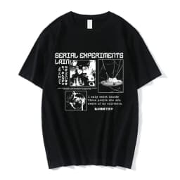 Anime Serial Experiments Lain T-Shirt Men Women Graphic T Shirts Unisex Iwakura Manga Girl Sci Fi Short Sleeve Tee Tops 62463