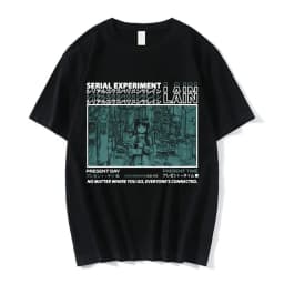 Anime Serial Experiments Lain T-Shirt Men Women Graphic T Shirts Unisex Iwakura Manga Girl Sci Fi Short Sleeve Tee Tops 62463