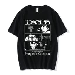 Anime Serial Experiments Lain T-Shirt Men Women Graphic T Shirts Unisex Iwakura Manga Girl Sci Fi Short Sleeve Tee Tops 62463