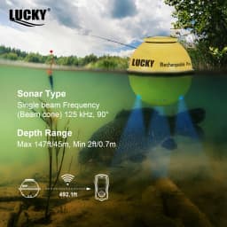 LUCKY FF1108-1CWLA Rechargeable Wireless Sonar for Fishing 45M Water Depth Echo Sounder Fishing Finder Portable Fish Finder