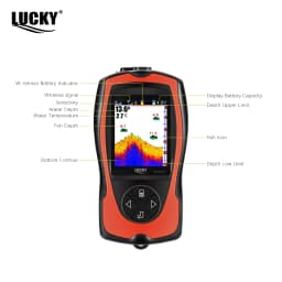 LUCKY FF1108-1CWLA Rechargeable Wireless Sonar for Fishing 45M Water Depth Echo Sounder Fishing Finder Portable Fish Finder