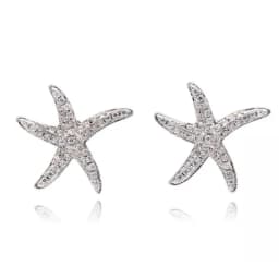 New Fashion Anti-allergic 925 Sterling Silver Jewelry Micro-embedded Crystal Starfish Personality Exquisite Earrings E037