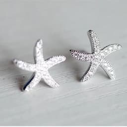 New Fashion Anti-allergic 925 Sterling Silver Jewelry Micro-embedded Crystal Starfish Personality Exquisite Earrings E037