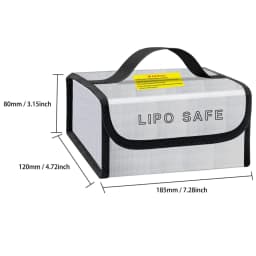 185x75x60mm Square RC LiPo Safe Bag Battery Safety Fireproof Explosionproof Guard Battery Protection Charging Sack For RC Toy
