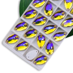 Wholesale QL Crystal Drop Sew On Rhinestones AB Crystal Clear Flatback for Diy Bags Clothes Shoes Material