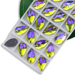 Wholesale QL Crystal Drop Sew On Rhinestones AB Crystal Clear Flatback for Diy Bags Clothes Shoes Material