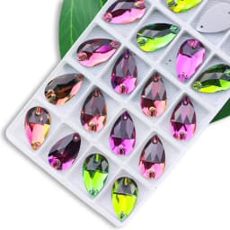 Wholesale QL Crystal Drop Sew On Rhinestones AB Crystal Clear Flatback for Diy Bags Clothes Shoes Material