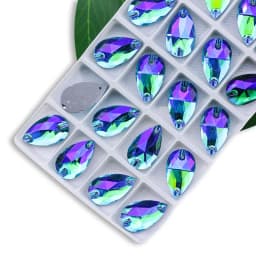 Wholesale QL Crystal Drop Sew On Rhinestones AB Crystal Clear Flatback for Diy Bags Clothes Shoes Material