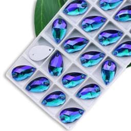 Wholesale QL Crystal Drop Sew On Rhinestones AB Crystal Clear Flatback for Diy Bags Clothes Shoes Material