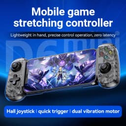 D6MINI Wireless Mobile Game Controller with Hall Joystick Quick Trigger USB C Gamepad for 3DS Android ios Switch