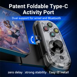 D6MINI Wireless Mobile Game Controller with Hall Joystick Quick Trigger USB C Gamepad for 3DS Android ios Switch