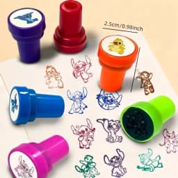 12PCS Disney Stitch Cartoon Seal Children's Birthday Party Gift Stitch Cartoon Pattern Seal Boy Christmas Gift