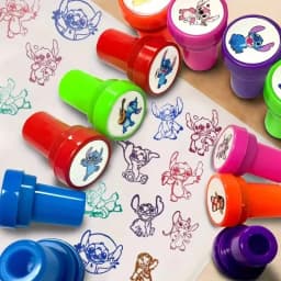 12PCS Disney Stitch Cartoon Seal Children's Birthday Party Gift Stitch Cartoon Pattern Seal Boy Christmas Gift