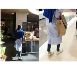 Women Korean Striped Canvas Bag Large Capacity Shoulder Handbag Office Briefcase