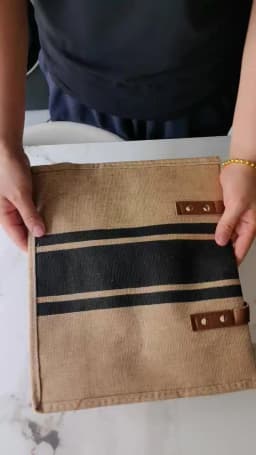 Women Korean Striped Canvas Bag Large Capacity Shoulder Handbag Office Briefcase