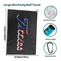 Funny Microfiber Premium Golf Towel, Printed Golf Towels for Golf Bags for Men & Women, Great Golf Accessories for Men Golfers