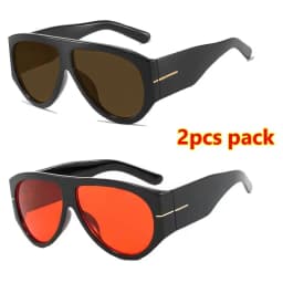 Luxury Brand Retro Big Frame Oval Women Sunglasses Black Tea Color Square Pilot Shades UV400 Cool Men Oversized Sun Glasses
