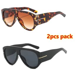Luxury Brand Retro Big Frame Oval Women Sunglasses Black Tea Color Square Pilot Shades UV400 Cool Men Oversized Sun Glasses