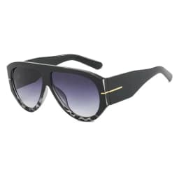 Luxury Brand Retro Big Frame Oval Women Sunglasses Black Tea Color Square Pilot Shades UV400 Cool Men Oversized Sun Glasses