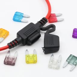 2pcs Waterproof Mini Small Medium In-Line Auto Fuse Holder 16AWG + 2pcs Fuse Inserts 2A 3A 5A 7.5A 10A 15A 20A 25A 30A 35A 40A