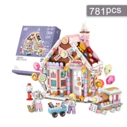 Street View House Building Blocks Izakaya Shaved Ice Shop Takoyaki Shop Coffee Shop Panda Tea House Children's Gift
