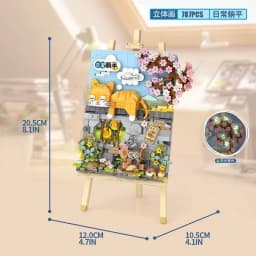 Street View House Building Blocks Izakaya Shaved Ice Shop Takoyaki Shop Coffee Shop Panda Tea House Children's Gift
