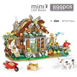 Street View House Building Blocks Izakaya Shaved Ice Shop Takoyaki Shop Coffee Shop Panda Tea House Children's Gift